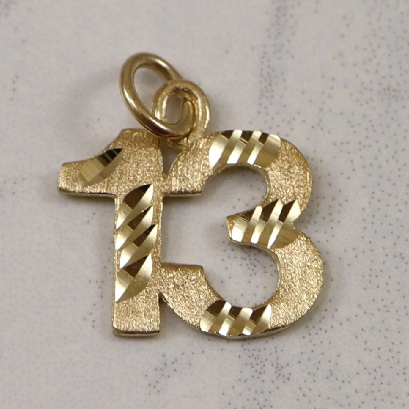 Diamond Cut Number 13 Pendant |