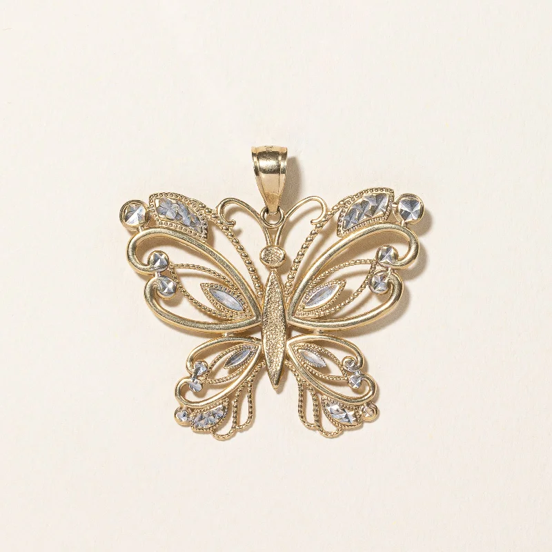 14k Yellow Gold Butterfly Pendant |