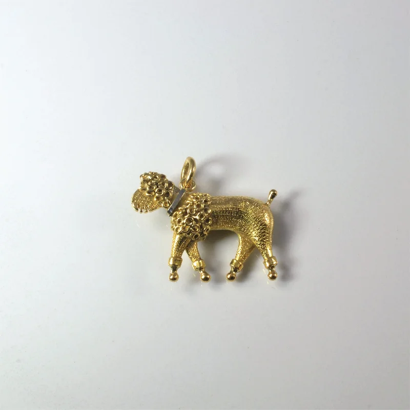 18k Yellow Gold Poodle Pendant |