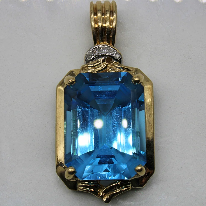 Blue Topaz & Diamond Pendant | 26.65ct, 0.04ctw |