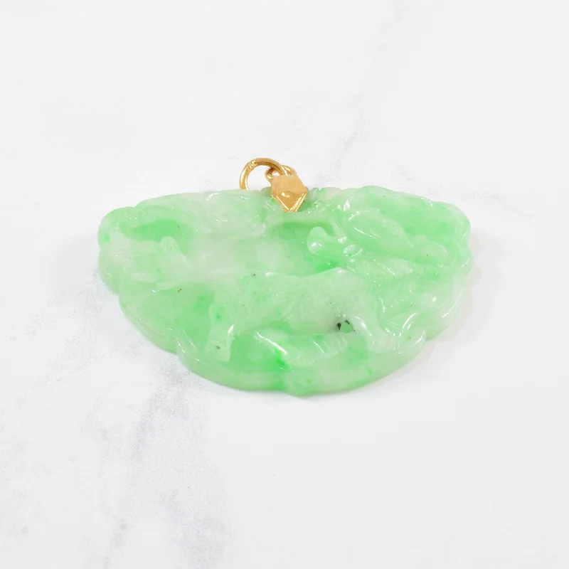 Carved Jadeite Dragon Pendant | 62.00ct |