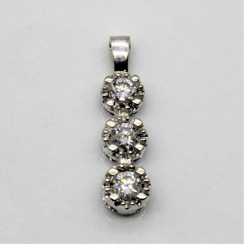 Illusion Set Diamond Three Stone Pendant | 0.25ctw |