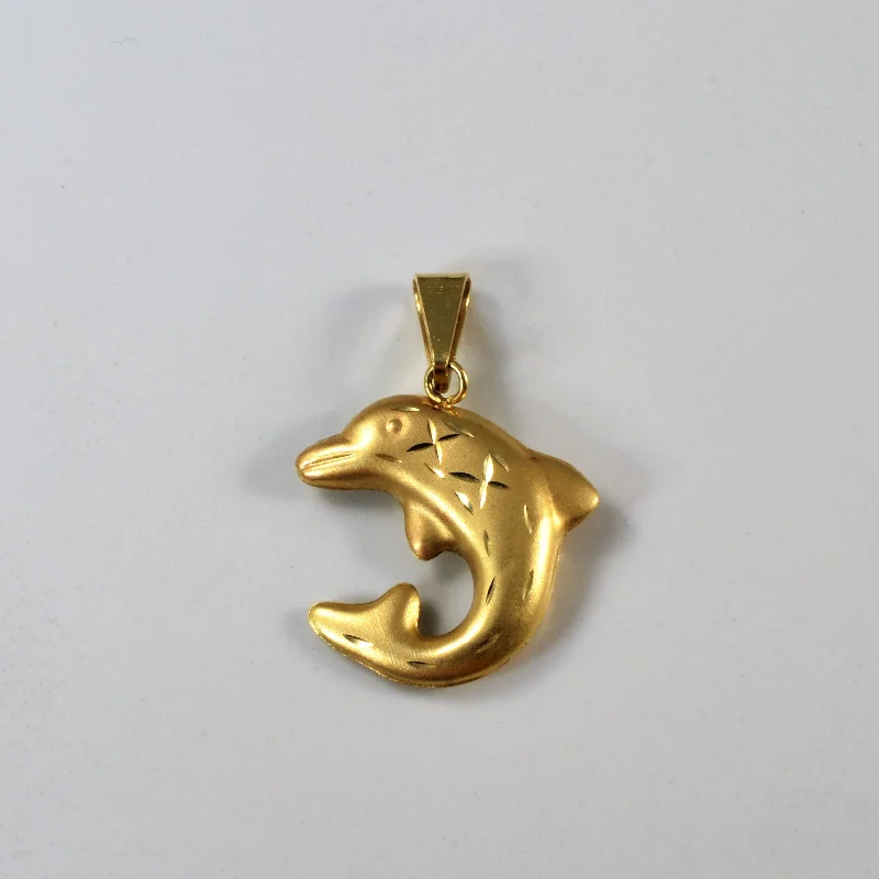 Yellow Gold Dolphin Pendant |