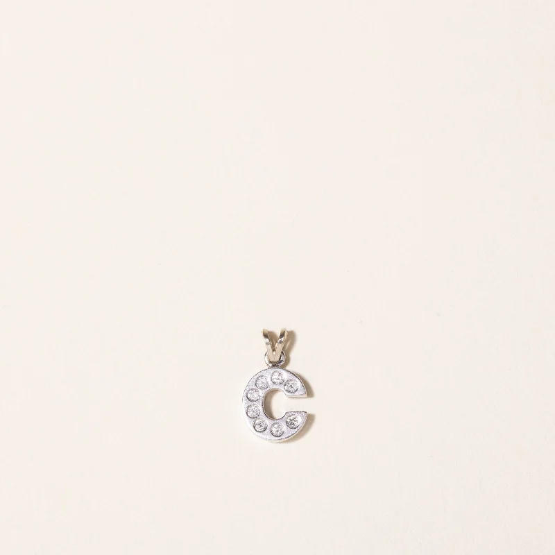 Double Sided Diamond 'C' Initial Charm | 0.16ctw |