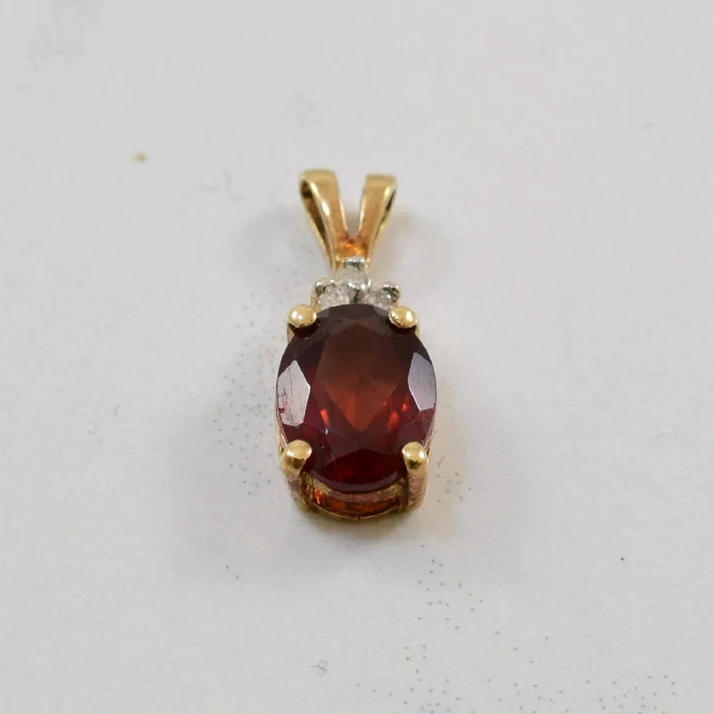 Garnet & Diamond Pendant | 1.45ct, 0.02ctw |