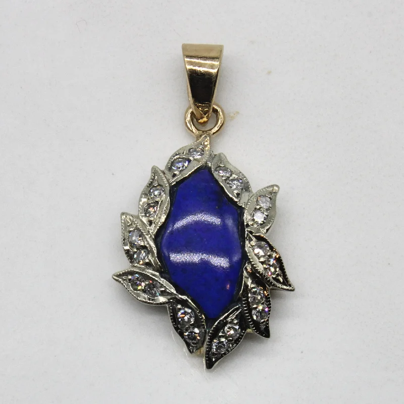 Lapis Lazuli & Diamond Pendant | 2.00ct, 0.25ctw |