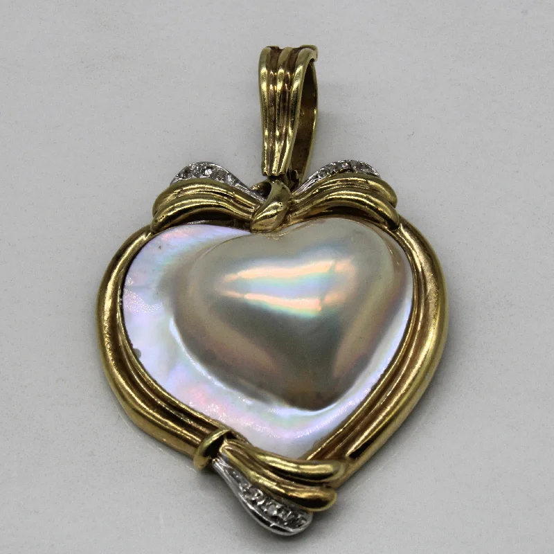 Mabé Pearl & Diamond Heart Pendant | 35.00ct, 0.04ctw |