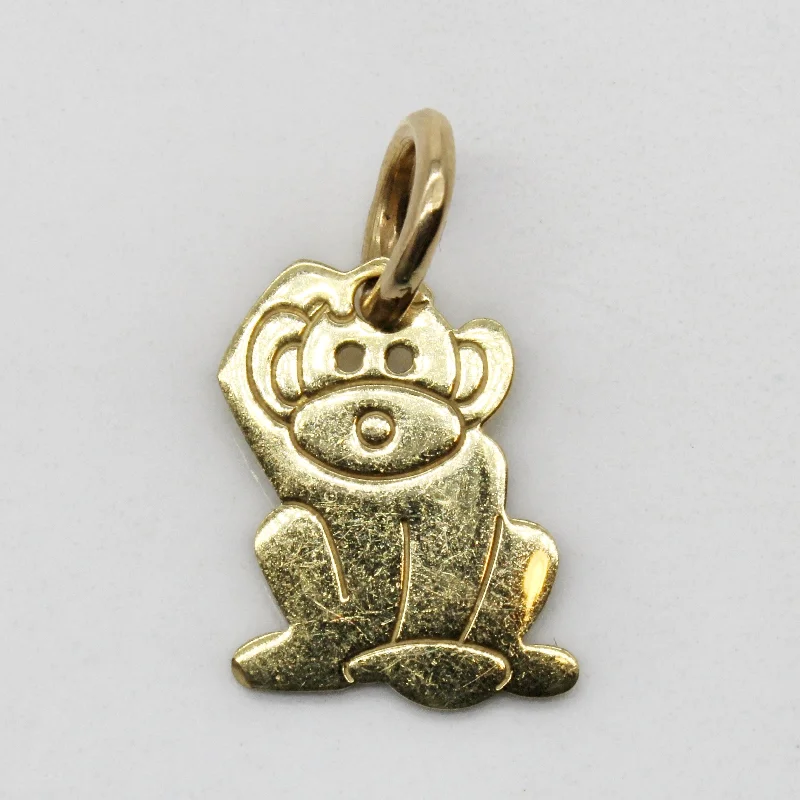 Yellow Gold Monkey Pendant |