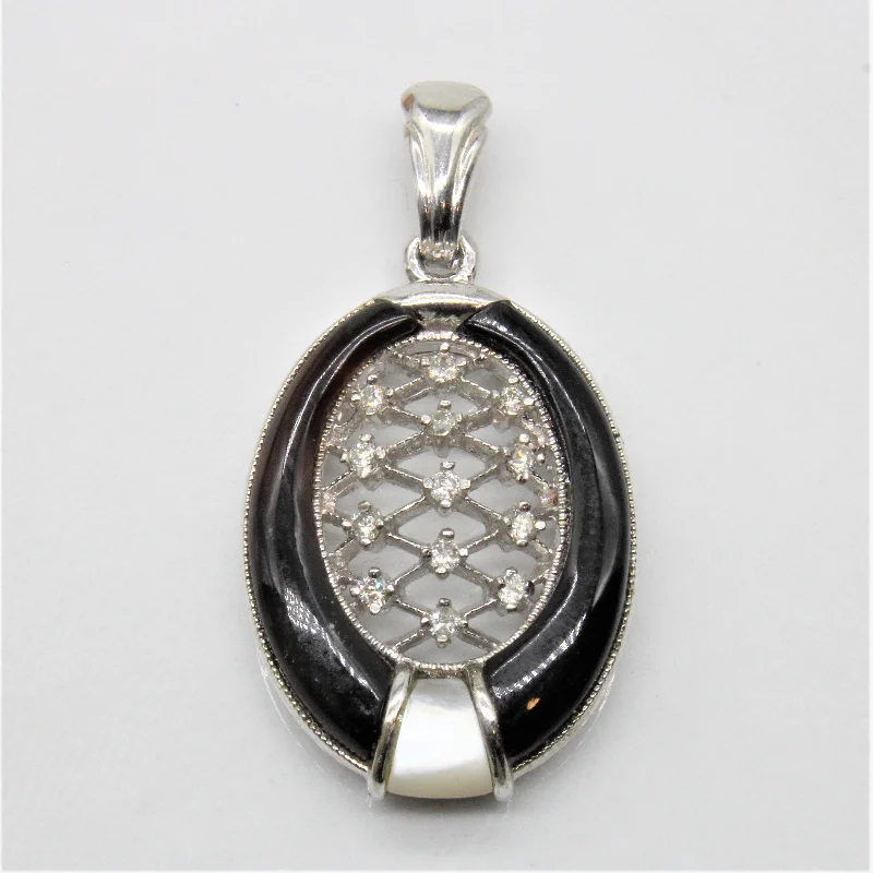 Onyx & Diamond Lattice Pendant | 0.10ctw |