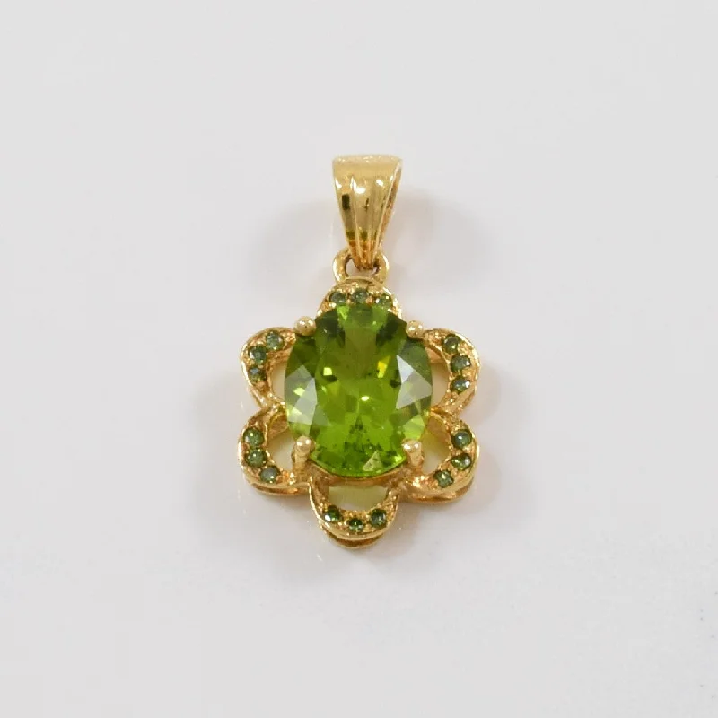 Peridot & Green Diamond Pendant | 0.09ctw, 2.85ct |