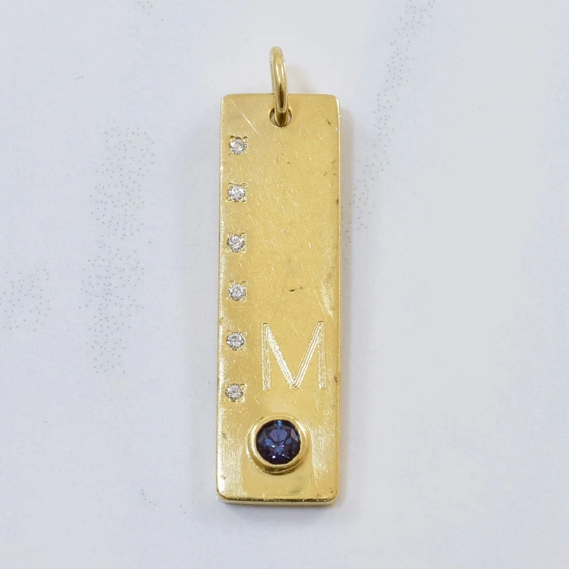 Initial 'M' Bar Pendant | 0.17ct, 0.02ctw |