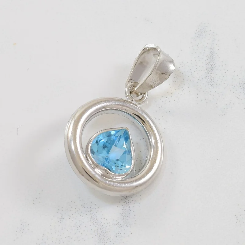 White Gold Blue Topaz Pendant | 1.35ct |