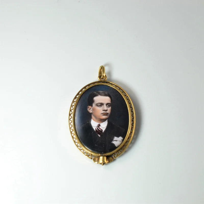 Edwardian Era Oval Portrait Pendant |