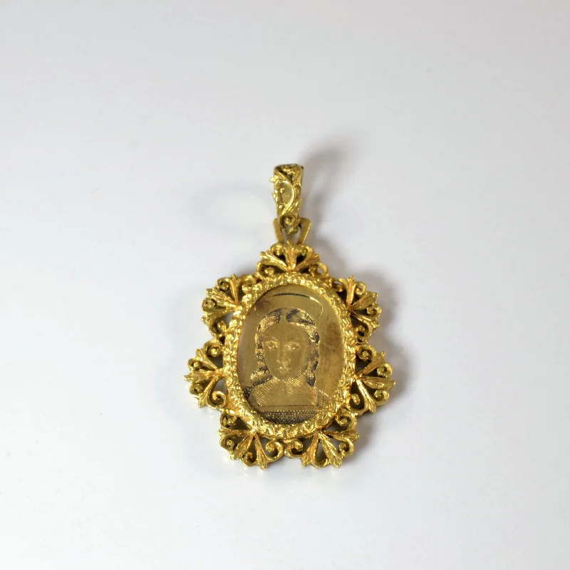 Early 1900s Golden Angel Portrait Pendant |