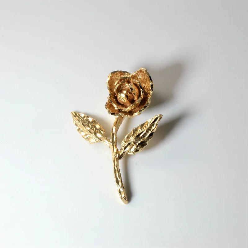 Yellow Gold Flower Pendant |