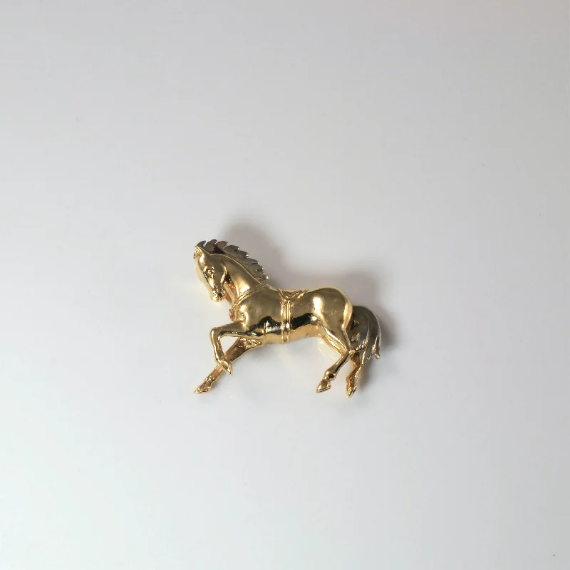 Yellow Gold Horse Pendant |