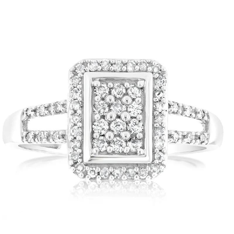 1/3 Carat Diamond Ring in 10ct White Gold