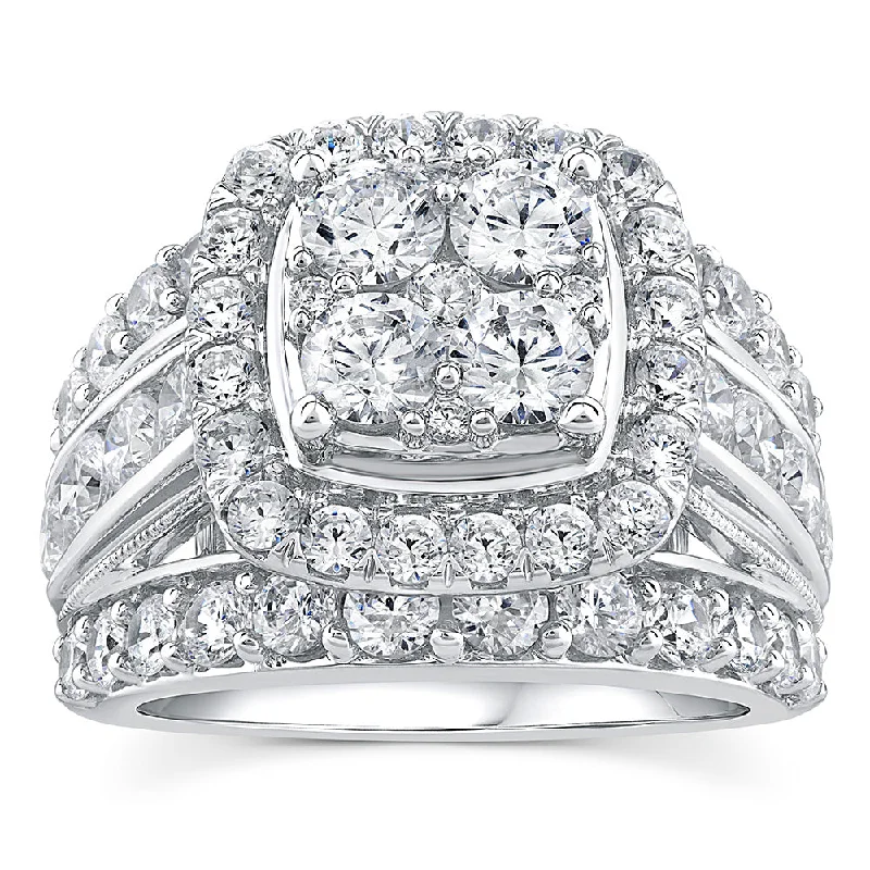 14ct White Gold Luminesce Lab Grown 3.95 Carat Diamond Ring SIZE N½