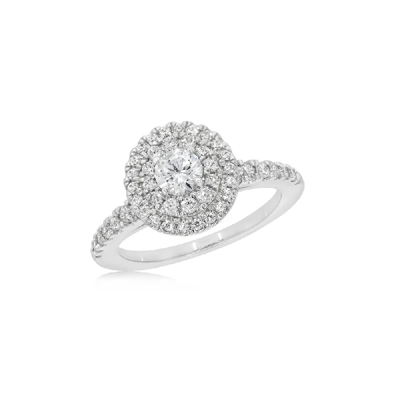 9ct White Gold 1 Carat Diamond Halo Ring