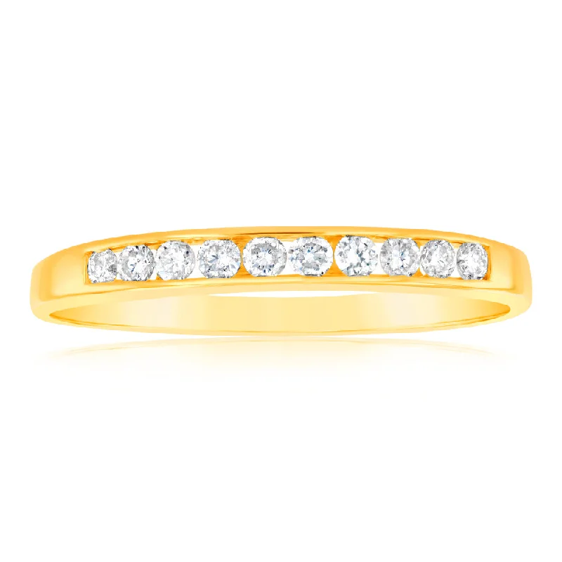 9ct Yellow Gold Divine Diamond Ring