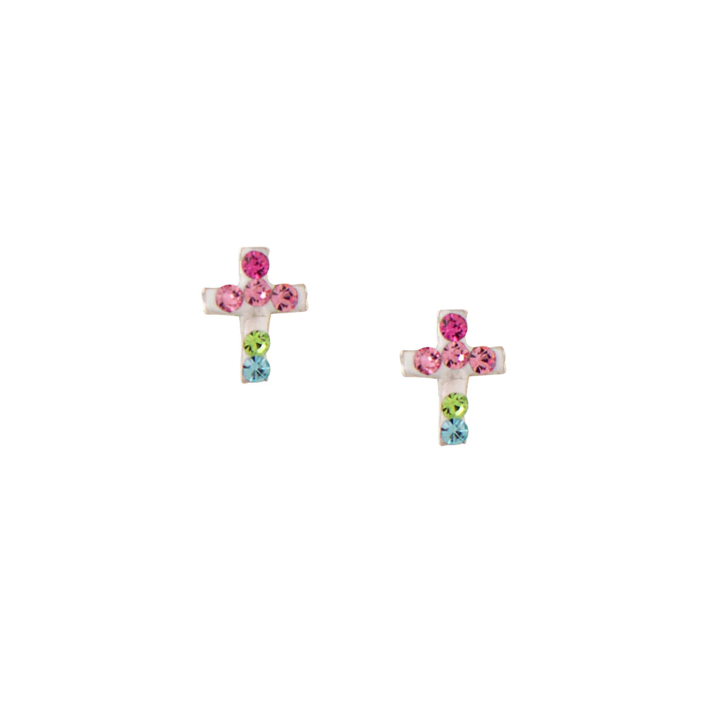 Colorful Cross Studs