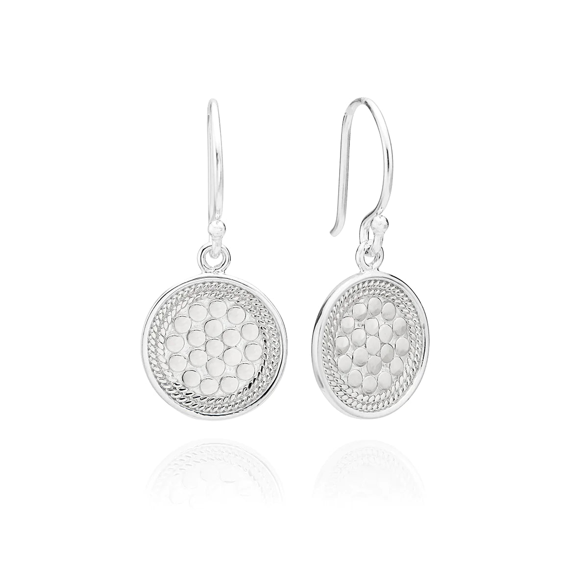 Classic Circle Drop Earrings- Silver