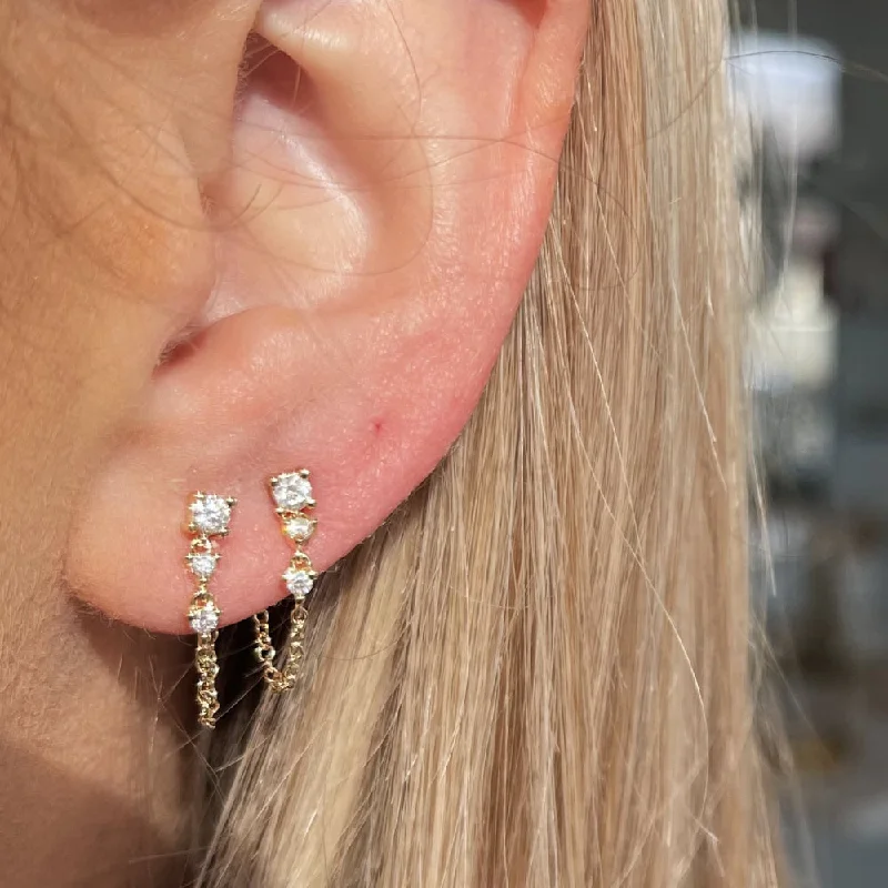 DIAMOND WATERFALL CHAIN STUDS