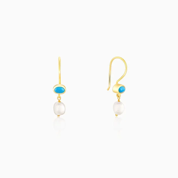 Golden Aquapearl Earrings