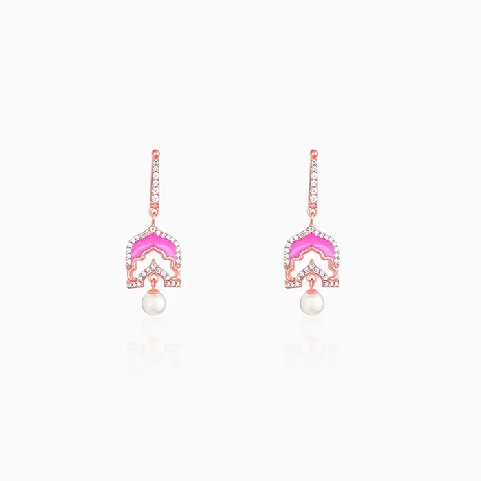 Rose Gold Hawa Mahal Earrings