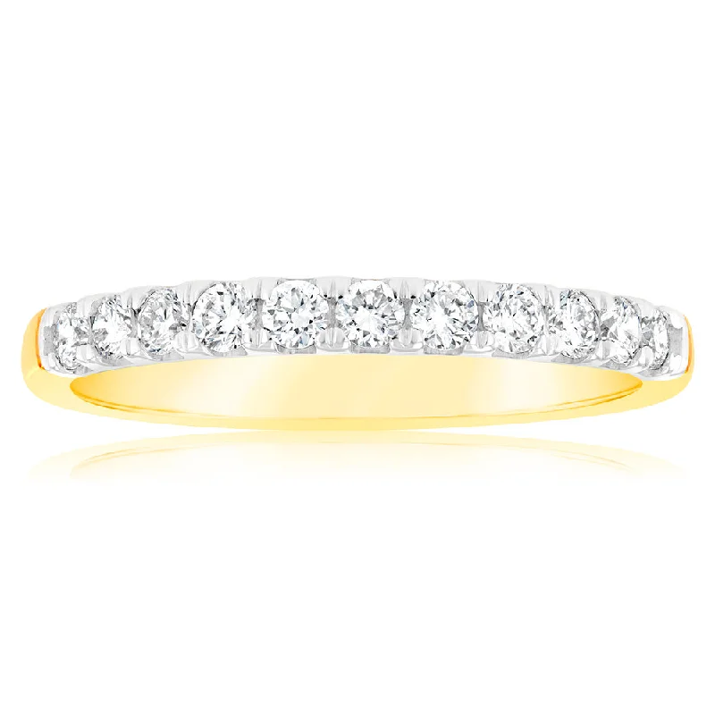 Luminesce Lab Grown 1/3 Carat Diamond Eternity Ring in 9ct Yellow Gold