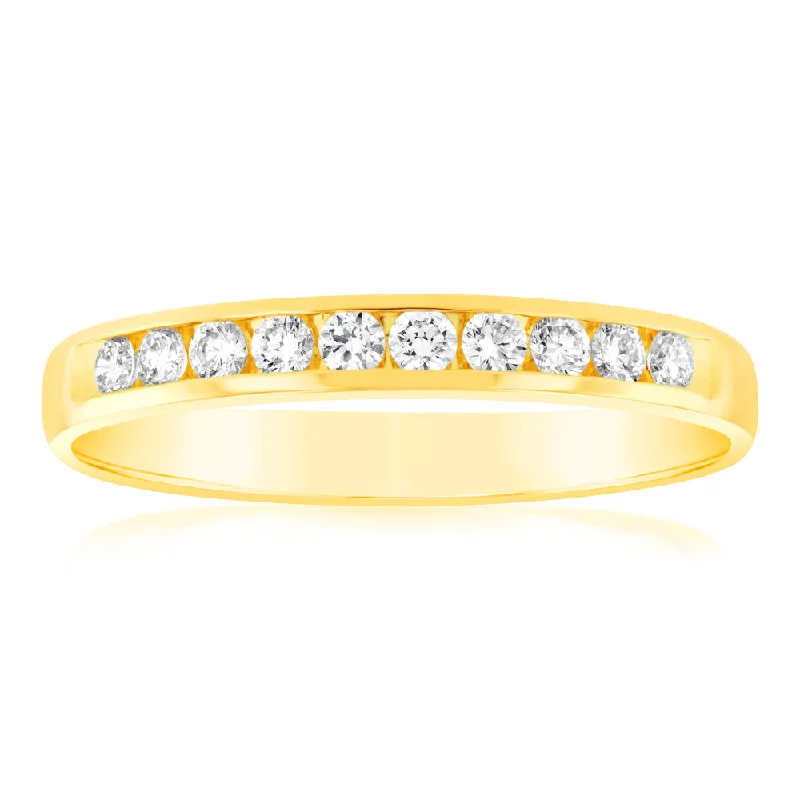 Luminesce Lab Grown Diamond 1/4 Carat Eternity Ring in 9ct Yellow Gold