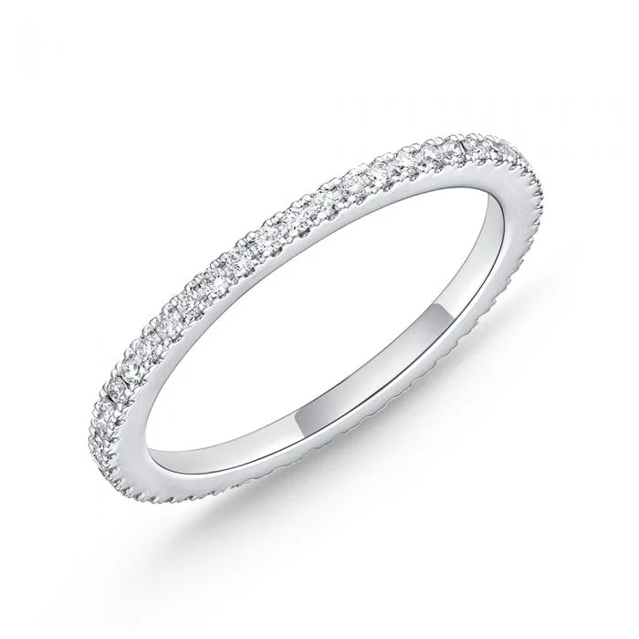 Memoire 18ct White Gold 1/4 Carat Diamond Eternity Ring No Resize Size M