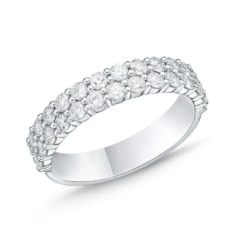 Memoire 18ct White Gold 1 Carat Diamond Paramount Half Round Eternity Ring 4.5mm