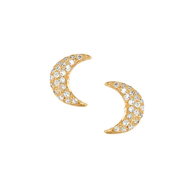 Micro Pavé Diamond Crescent Studs