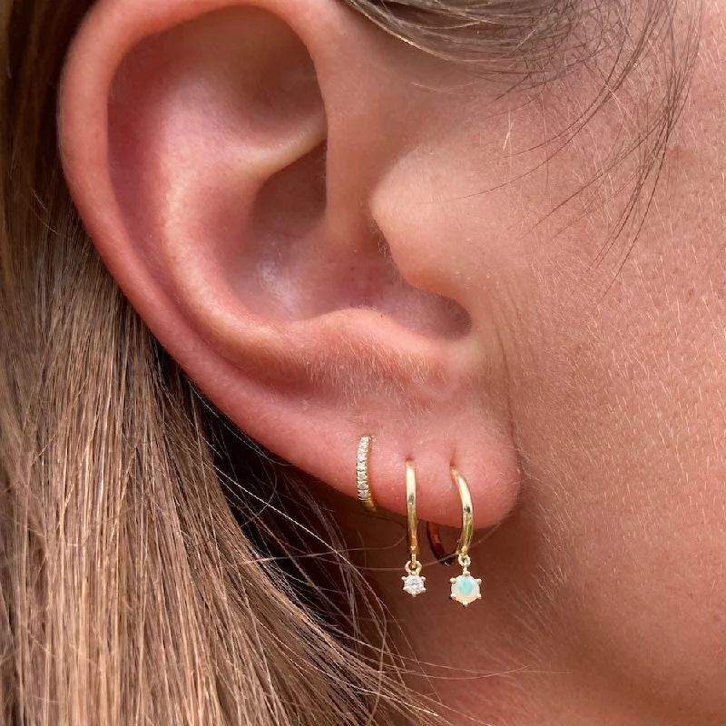 STARRY NIGHT OPAL DROP HOOP EARRINGS