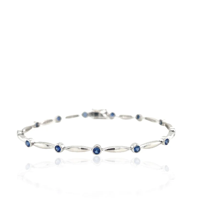 14 Karat White Gold Sapphire Bracelet