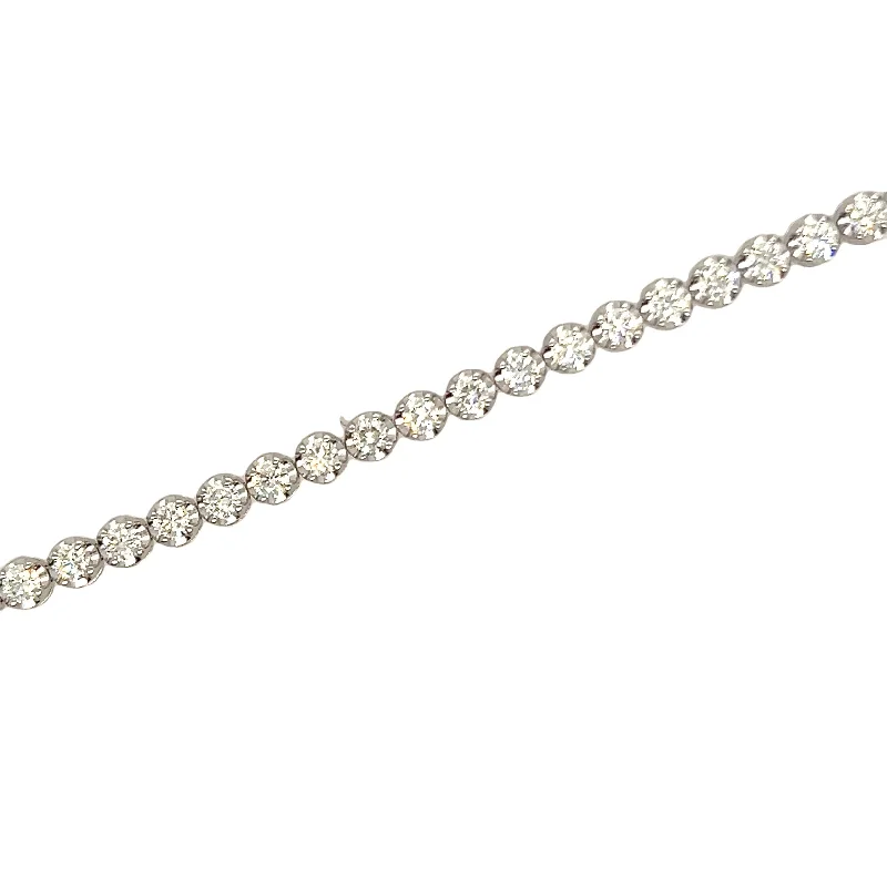 14K White Gold Diamond Tennis Bracelet - 4.86cw