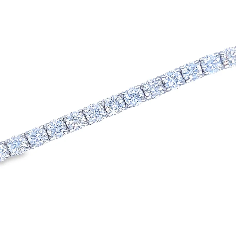 14K White Gold Diamond Tennis Bracelet - 7.36ctw