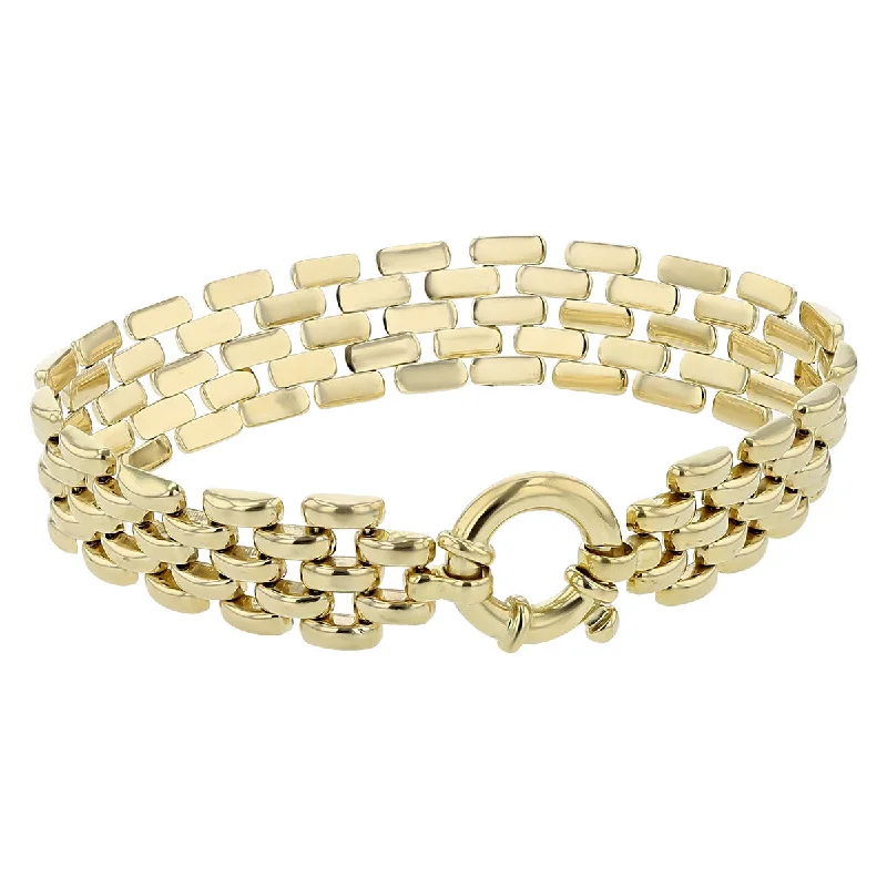 14K Yellow Gold Brick Mesh 7-Inch Bracelet