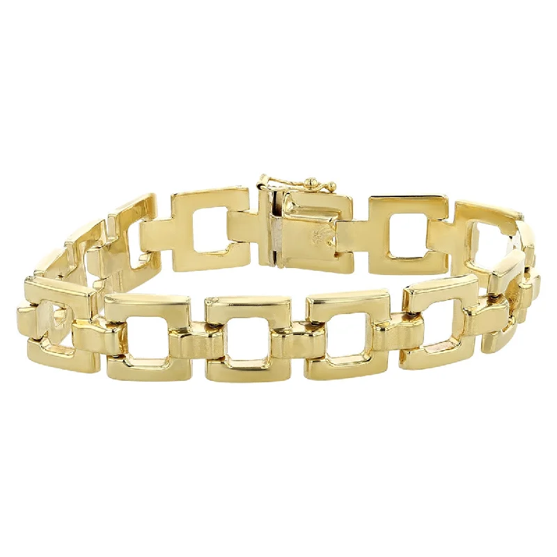 14K Yellow Gold Polished Link 7-Inch Bracelet