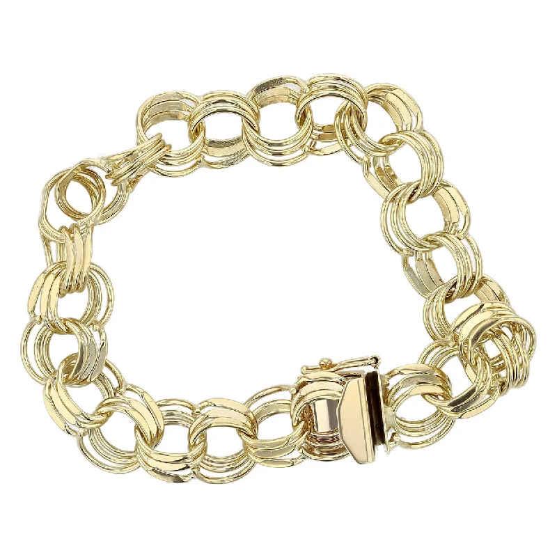 14K Yellow Gold Triple Spiral Link Bracelet