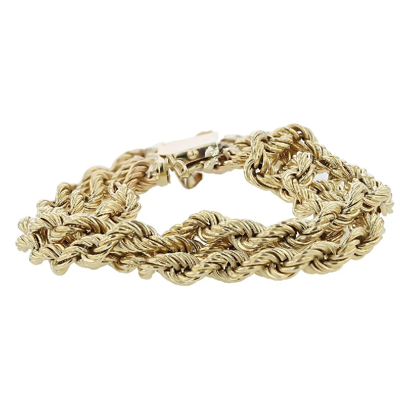 14K Yellow Gold Triple Twist Rope Bracelet