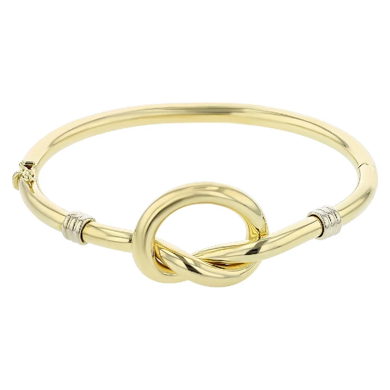 14K Yellow Gold Twisted Knot Bangle Bracelet