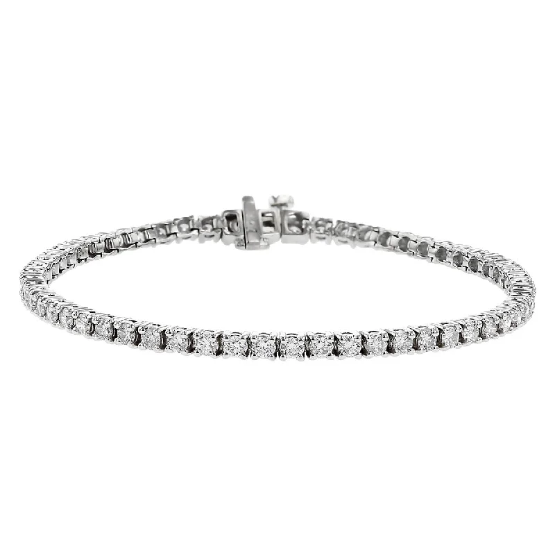 2.60-Carat Diamond 14K White Gold Tennis Bracelet