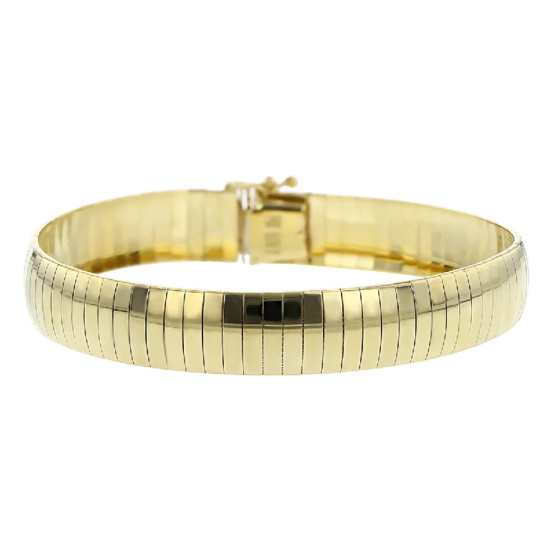 7-Inch Flexible 14K Yellow Gold Omega Bracelet