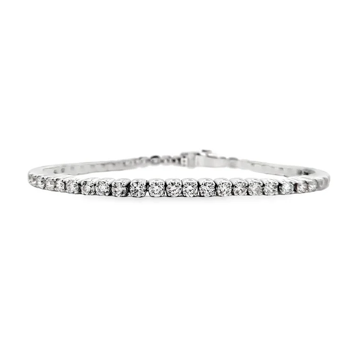 Mountz Collection 7” 5.0CTW Illusion Set Diamond Straightline Bracelet in 14K White Gold