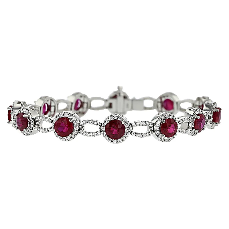 Alan Kleinman Platinum Ruby and Diamond Bracelet