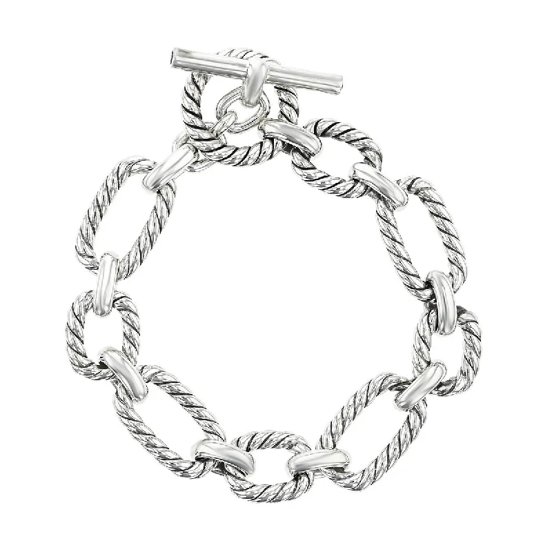 David Yurman Chain Cushion Link Bracelet with Blue Sapphire