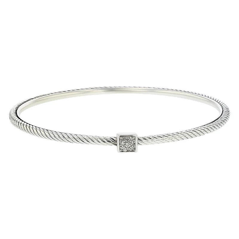 David Yurman Diamond Single Station Cable Classic Bangle