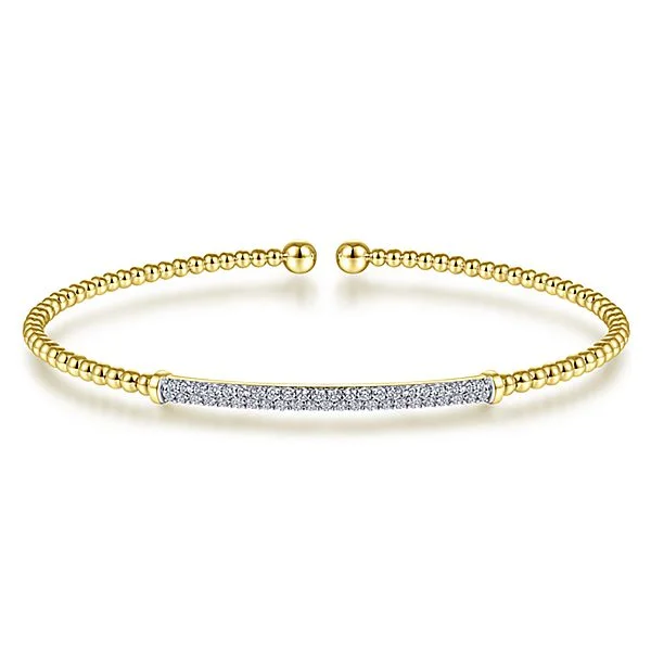 Gabriel & Co., 14K Bujukan Cuff with Diamond Pave Bar